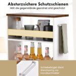 Kompaktiškas 4 aukštų virtuvės vežimėlis ant ratukų 20 cm pločio (Balta)