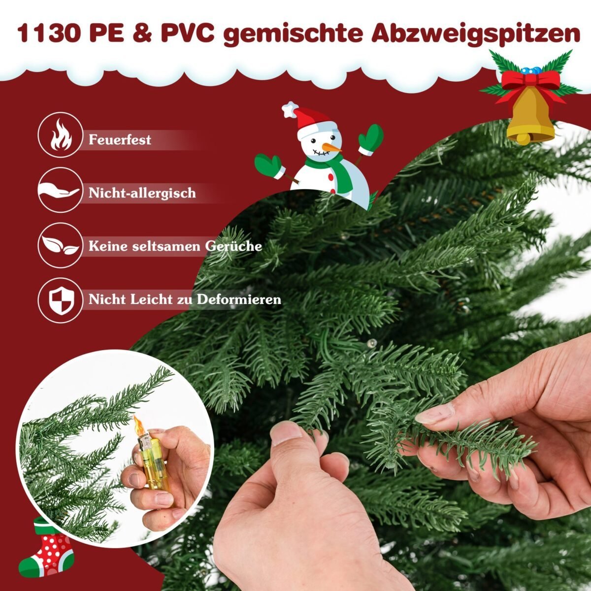 Dirbtinė kalėdinė eglutė su LED apšvietimu 213 cm (Žalia)