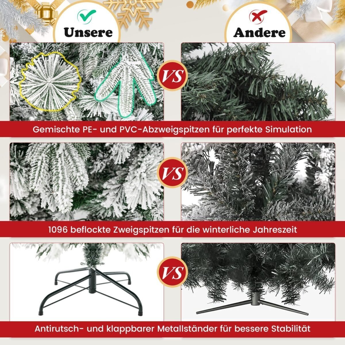 Kalėdinė eglutė su LED apšvietimu ir sniego efektu 215 cm (Žalia)