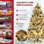 Kalėdinė eglutė su LED apšvietimu ir sniego efektu 215 cm (Žalia)