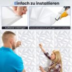 3D deimantinės sienų panelės 50x50 cm baltos (20 vnt) (Balta)