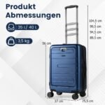 Išplečiamas kelioninis lagaminas su priekine kišene ir TSA spyna (Mėlyna)