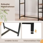 Baro stalas su laikymo lentynomis ir vyno laikikliu (Ruda)