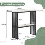 Dvigubo lygio konsolinis staliukas su marmuro imitacijos stalviršiu (Juoda ir balta)