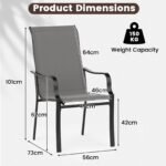 Ergonomiškas lauko kėdžių komplektas 150 kg talpos (Pilka)