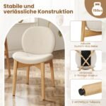 Valgomojo kėdžių komplektas (2 vnt.) medinės minkštos (Balta)