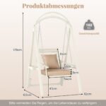 Lauko supynės su metaliniu rėmu ir patogiais čiužiniais (Balta)