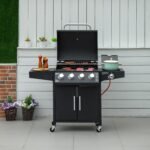 Daugiafunkcis dujinis BBQ grilius su 3 degikliais ir ratukais