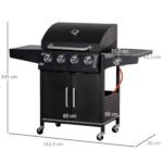 Daugiafunkcis dujinis BBQ grilius su 3 degikliais ir ratukais
