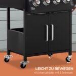 Daugiafunkcis dujinis BBQ grilius su 3 degikliais ir ratukais