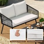 Lauko baldų komplektas su pagalvėlėmis (Juoda)