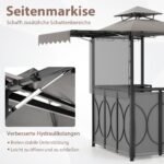 Atspari oro sąlygoms pavėsinė su baru ir dviem kėdėm (Pilka)