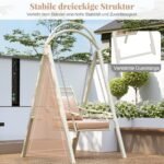 Lauko supynės su metaliniu rėmu ir patogiais čiužiniais (Balta)