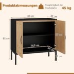 Stilingas indaujas su dviem durelėmis ir reguliuojama lentyna (Juoda)