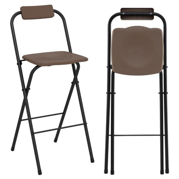 Sulankstomos baro kėdės su atlošu ir atramomis kojoms (150 kg) (Ruda)