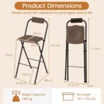 Sulankstomos baro kėdės su atlošu ir atramomis kojoms (150 kg) (Ruda)