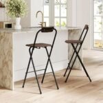 Sulankstomos baro kėdės su atlošu ir atramomis kojoms (150 kg) (Ruda)