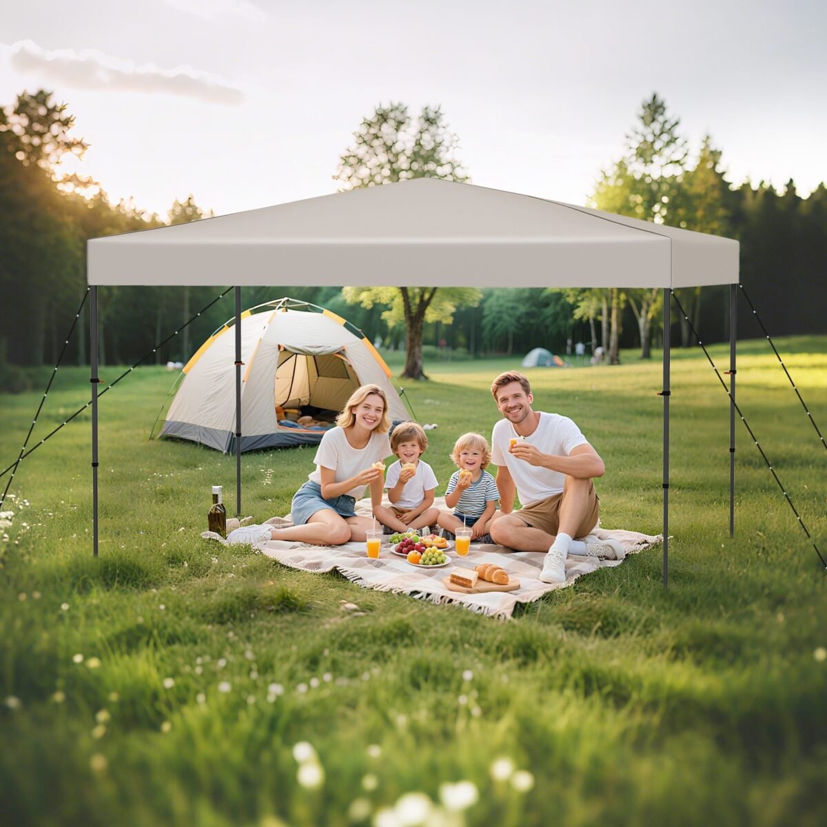 Iššokanti pavėsinė lauke 365 x 225 cm (Smėlio)