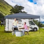 Išskleidžiamoji lauko pavėsinė 365x225 cm (Pilka)