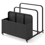 Talpinimo dėžė lauko reikmenims su ratukais (Juoda)