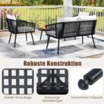 Lauko baldų komplektas su pagalvėlėmis (Juoda)