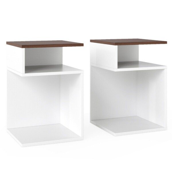 Stilingas S formos staliukas atvirais skyriais (Riešuto)