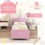 Žema vaikų lova su apsauginiu borteliu be čiužinio