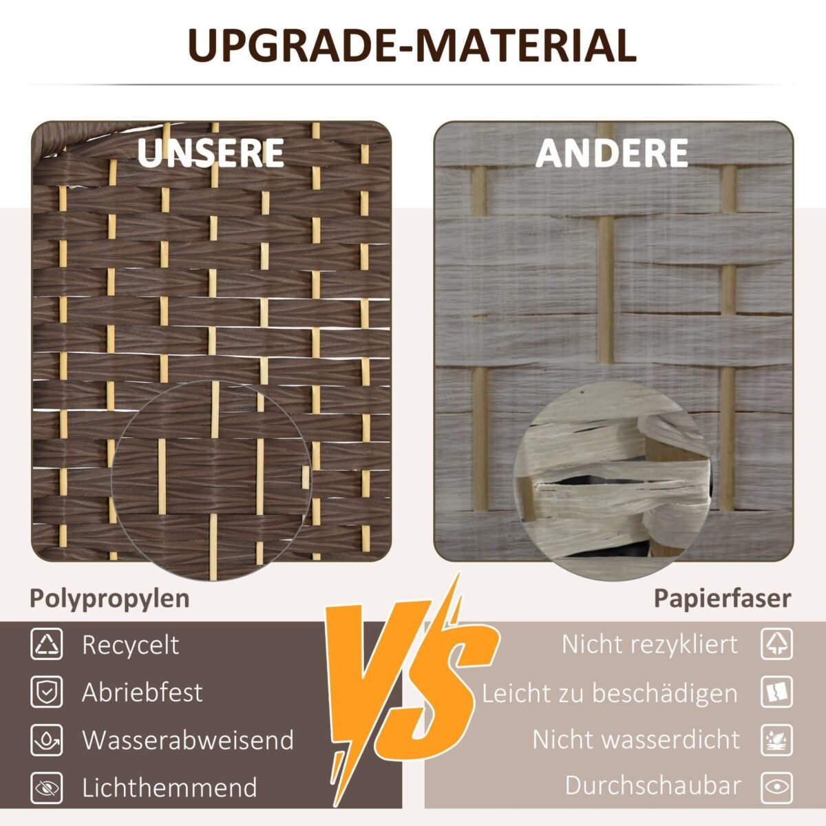 Trijų dalių sulankstoma kambario pertvara su pintais elementais ir pušies rėmu