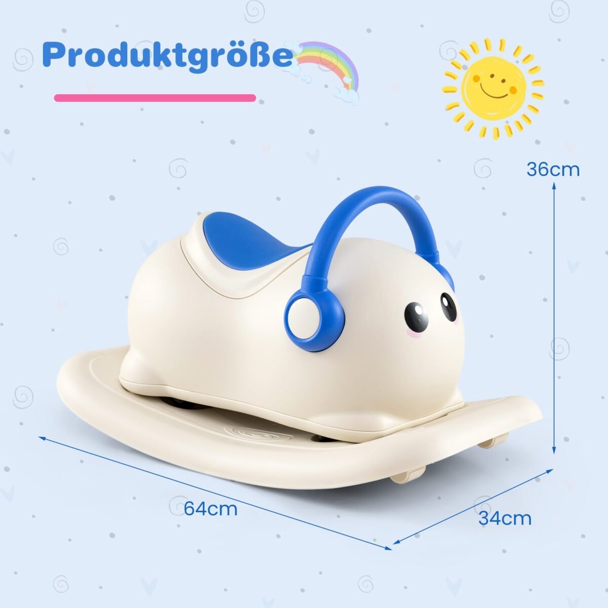 3 viename vaikštynė su arkliuku ir važiuokle (Balta)