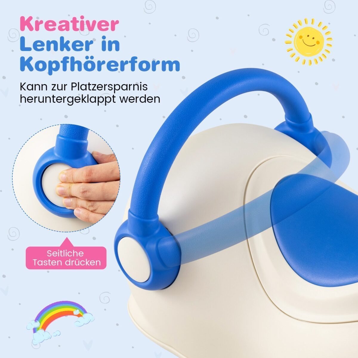 3 viename vaikštynė su arkliuku ir važiuokle (Balta)