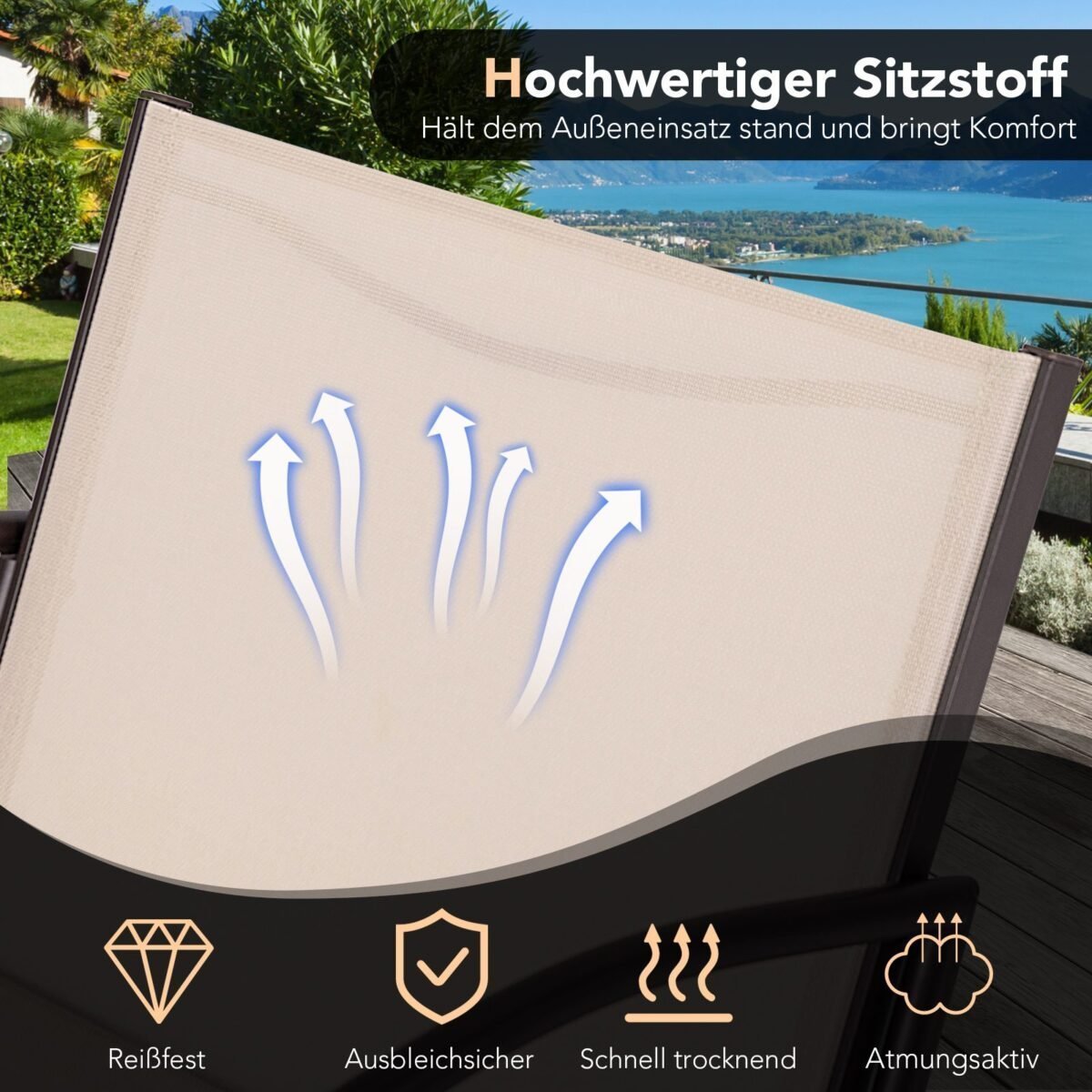 Lauko baldų komplektas: dvi kėdės ir staliukas (Šviesiai ruda)