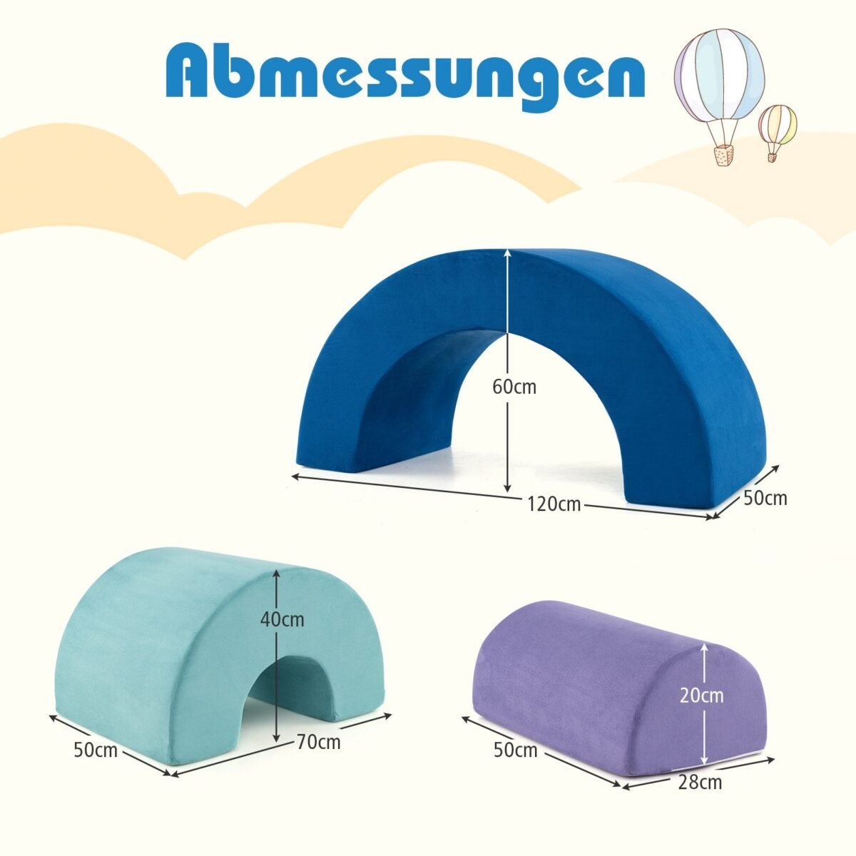 3 dalių minkštų putplasčio laipiojimo blokelių rinkinys (Mėlyna)