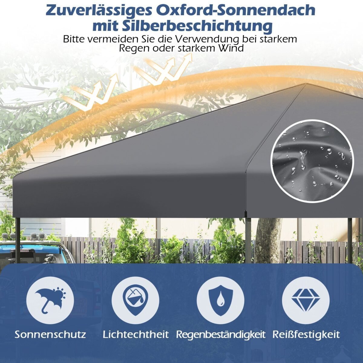 Reguliuojamo aukščio sulankstomas paviljonas 3x3 m (Pilka)