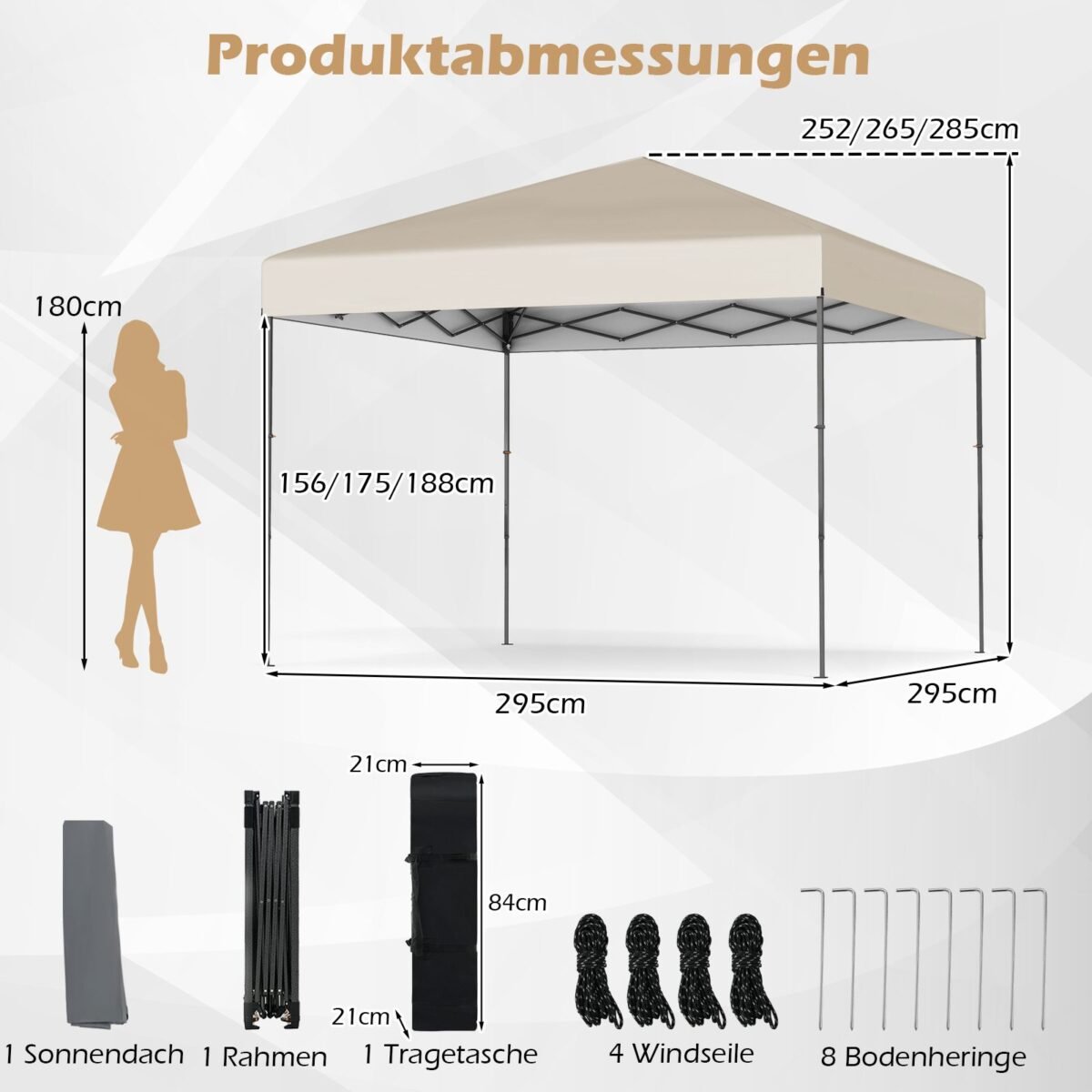 Greito surinkimo paviljonas su UV50+ apsauga (Balta)