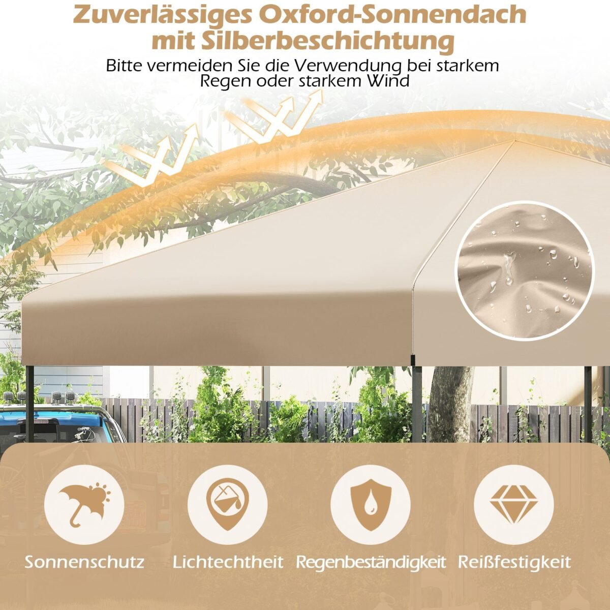 Greito surinkimo paviljonas su UV50+ apsauga (Balta)