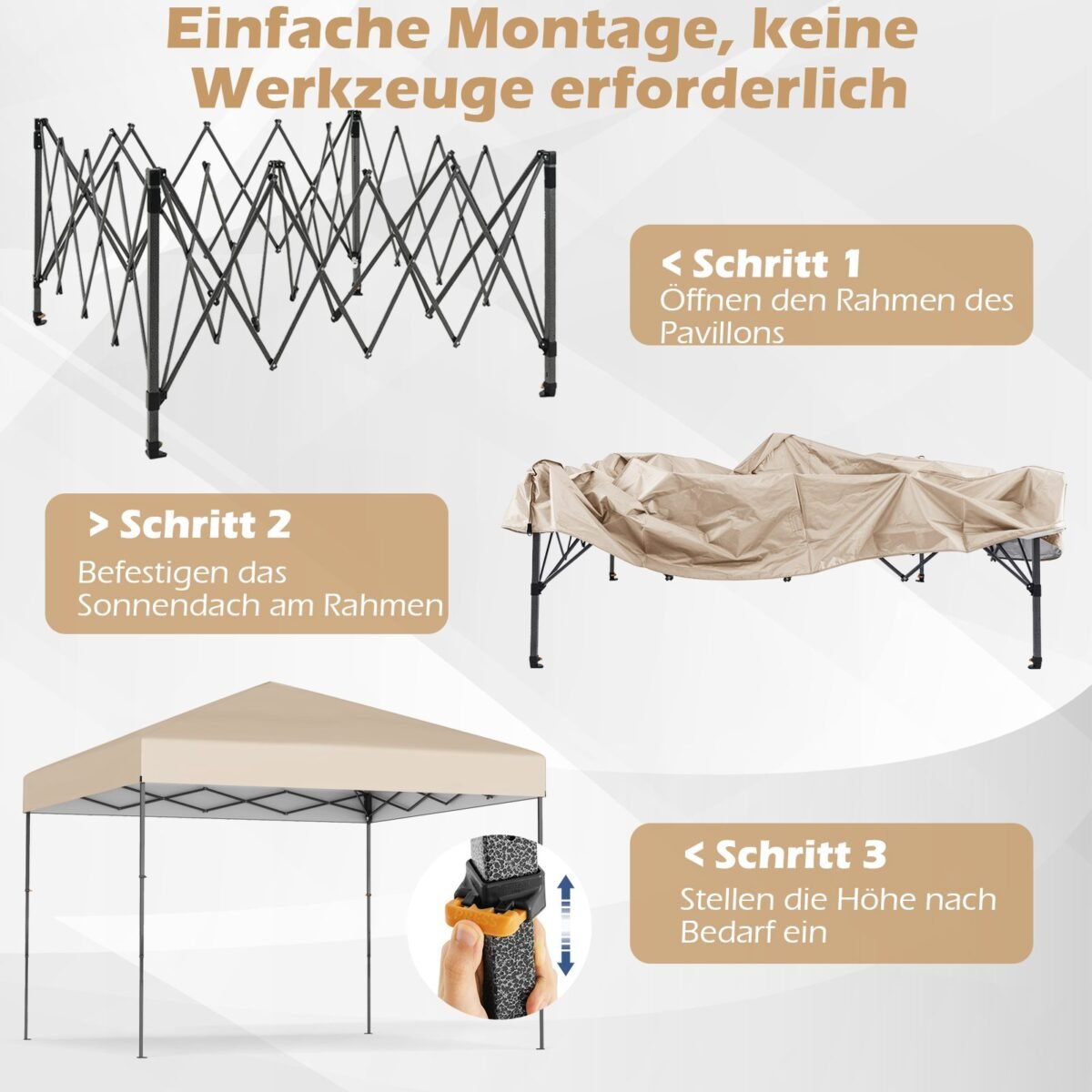 Greito surinkimo paviljonas su UV50+ apsauga (Balta)