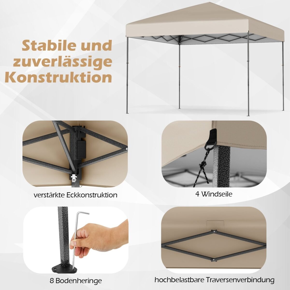 Greito surinkimo paviljonas su UV50+ apsauga (Balta)