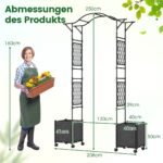 Arkinė gėlių atrama su integruotais laistytuvais (Pilka)