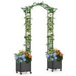 Arkinė gėlių atrama su integruotais laistytuvais (Pilka)