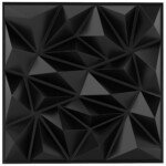 3D Sienų Panelių Rinkinys Deimantų Raštu 50x50 cm 10 m² (Juoda)