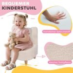 Mažylio fotelis su meškiuko ausimis ir tedžio vilnos užvalkalu