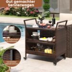 Lauko baro vežimėlis su ratukais ir rankenomis (Ruda)