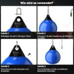 Vandens bokso maišas su reguliuojama grandine 50 kg (Mėlyna)