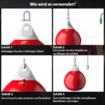 Sunkus vandens bokso maišas 45 cm skersmens (Raudona)