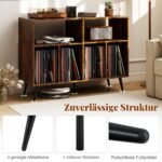 Stovas plokštelių grotuvui su lentynėlėmis (Ruda)