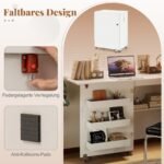 Sulankstomas siuvimo ir rankdarbių stalas su integruota įkrovimo stotele (Balta)