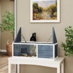 Vėžlių namelis su atidaroma viršutine dalimi ir tvirtinimu lempoms