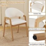 Modernus virtuvės kėdžių komplektas su paminkštinta sėdimąja dalimi ir ergonomiška atlošalo atrama (Balta)