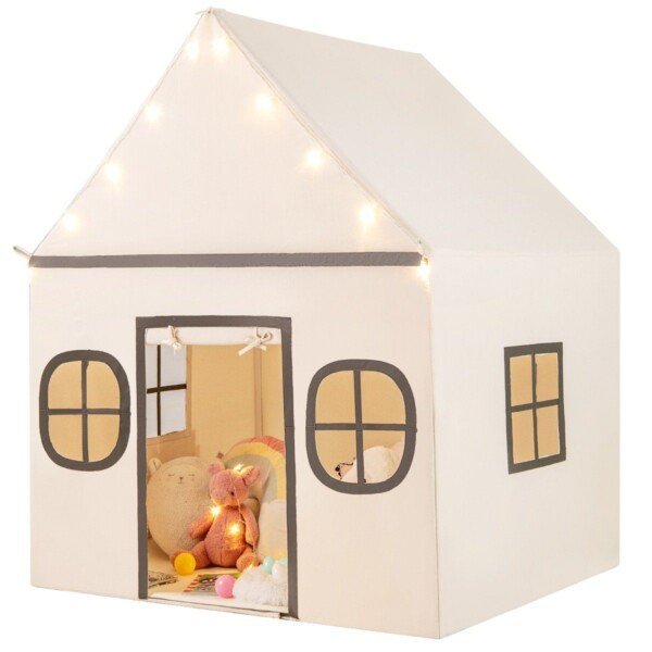 Žaidimų namelis vaikams su žvaigždžių švieselėmis (Smėlio + Ruda)