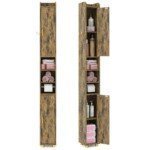 Aukšta vonios spintelė su laikikliu tualetiniam popieriui (Vintažinė)